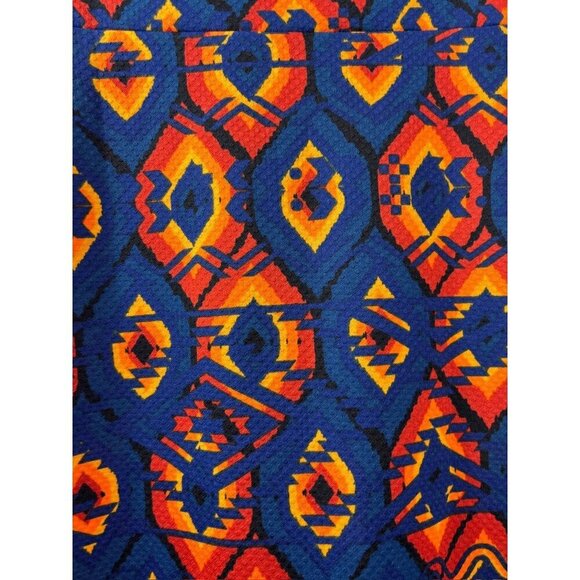 LuLaRoe Cassie Women's Navy Blue & Orange Skirt - Picture 2 of 8